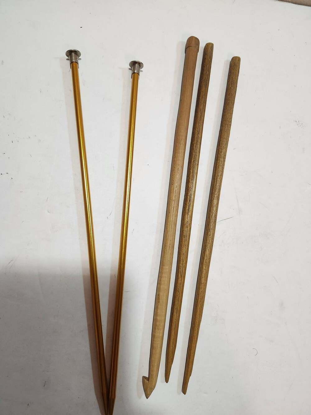 Vintage Knitting Needles and wooden Crochet Hook